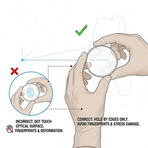 do not touch surface of lens