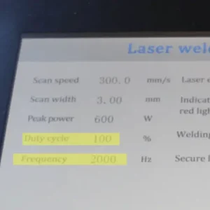 Duty Cycle and Pulse Frequency in handheld laser welder