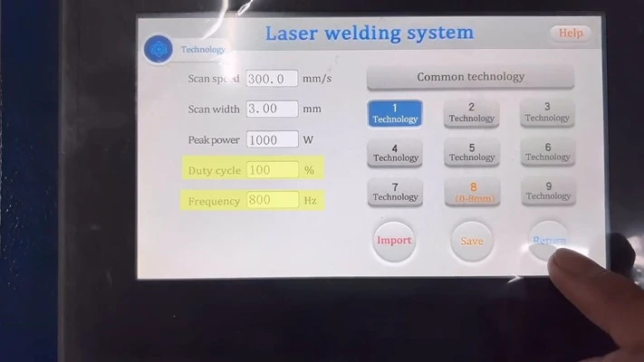 Duty Cycle and Pulse Frequency interface